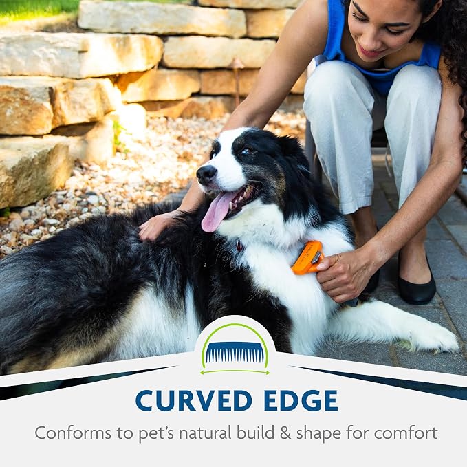 FURminator® Medium Dog Undercoat deShedding Tool, Long Hair, Reduces Loose Hair From Shedding