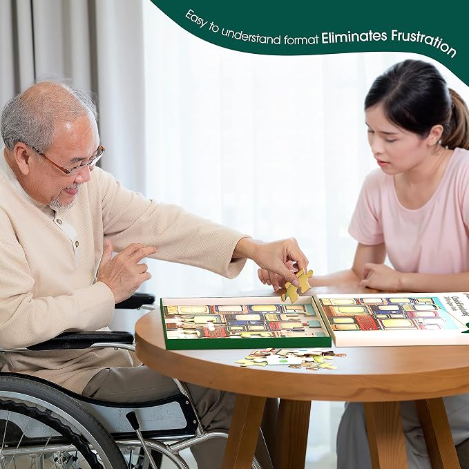 Keeping Busy Broadcasting Dementia Puzzles Activities for Seniors | Alzheimer Products for Elderly Patients | Fun Memory Game Toy & Cognitive Brain for Senior Citizens w/Memory Loss or Alzheimers 35PC