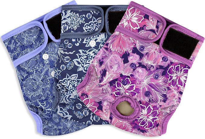 Female Dog Diapers - Premium Reusable Diapers for Doggie in Heat - Highly Absorbent for Pet Incontinence with Adjustable Snaps Butterfly, M