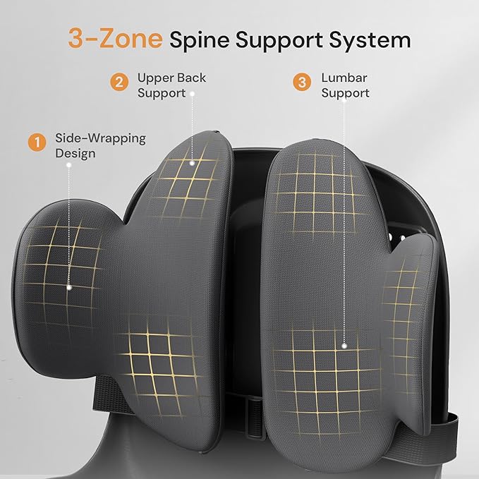 CabSupport M3 Ergonomic Seat Cushion Dynamic Lumbar Support Spineseat Patented Spine Alignment Ergonomic Posture Corrector, Ideal for Seniors & Teens, Breathable Design for Home, Office, Car& Gaming