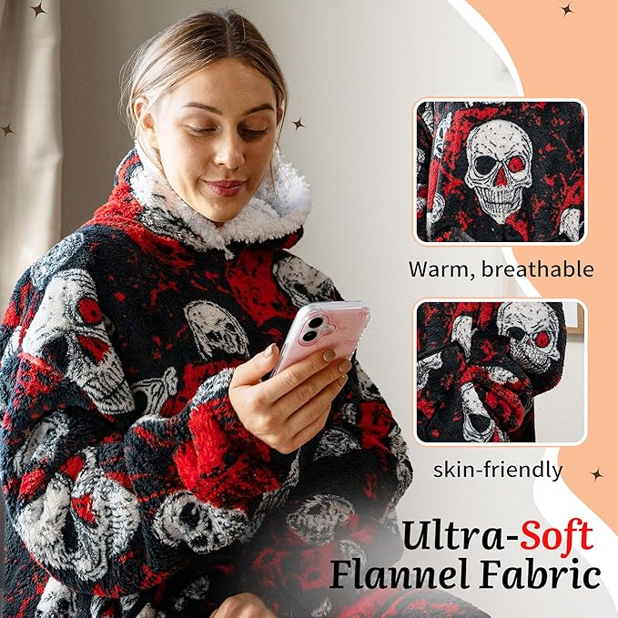 Blanket Hoodie, Long Hooded Blanket Sweatshirt as Birthday Gifts for Women Men, Long Wearable Blanket for Women Men.