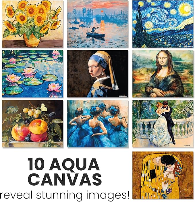 QUOKKA Water Painting Dementia Activities for Seniors – Gallery of Greats – Alzheimers Products for Elderly - Activities for People with Dementia - Crafts for Seniors