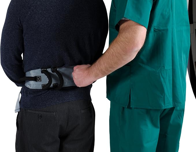 Patient Aid Gait Belt w/Handles, Transfer & Lift Aid for Elderly & Therapy | Padded Handles for Secure Grip | Quick-Release Buckle | Transfer & Lift Assist for Elderly, PT & Rehab | Anti-Slip