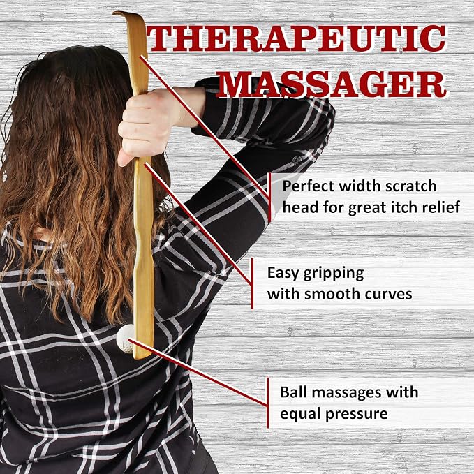BambooMN 17 Inch Bamboo Wooden Back Scratchers Bongers for Itchy Stress Relief, 10 Units