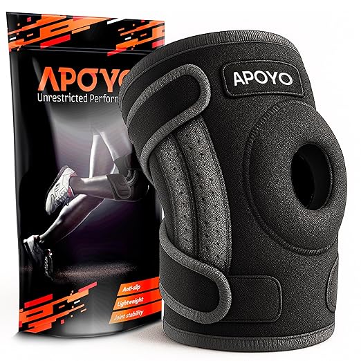 APOYO Knee Brace for Women & Men - Knee Compression Sleeve For Knee Pain Relief, Meniscus Tear, ACL, Arthritis, Joint Pain Relief, with Patella Gel Pad & Side Stabilizers (Small) Purple