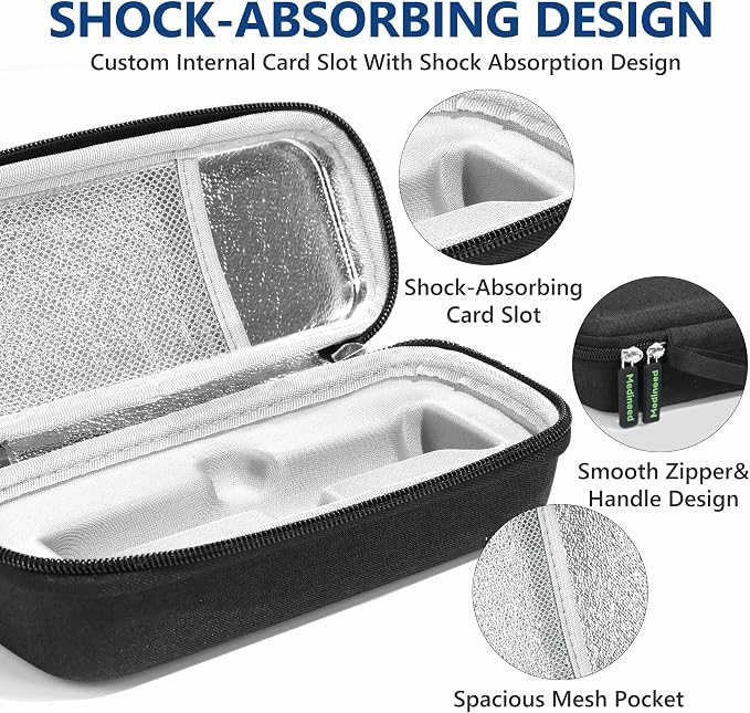 Portable Insulated Cooler Travel Case Fits 1 Zepbound Injector Pens, Tirzepatide Travel Case TSA Approved with 1PCS Reusable Ice Packs, EVA Medicine Organizer for Daily Use (Black,Small)