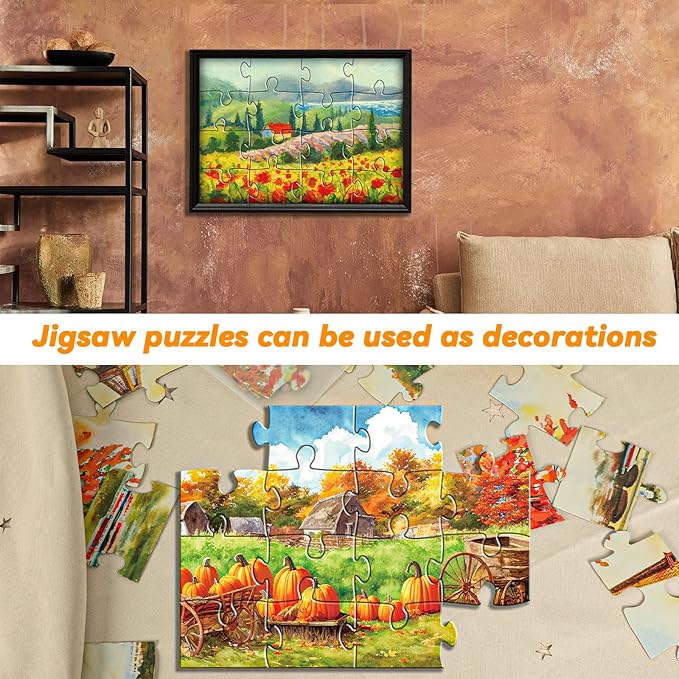 5 Packs 16 Piece Large Jigsaw Puzzles for Elderly Dementia Alzheimer's Products Activities, Alzheimer's Puzzles Cognitive Games for Adults Elderly Seniors with 5 Storage Bags