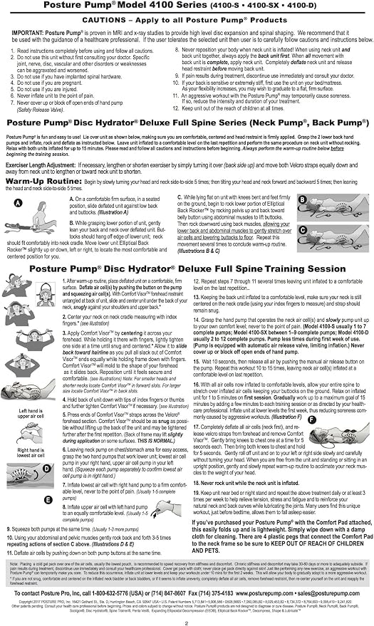 Posture Pump® Model 4100-D Dual Deluxe Full Spine Decompression Device