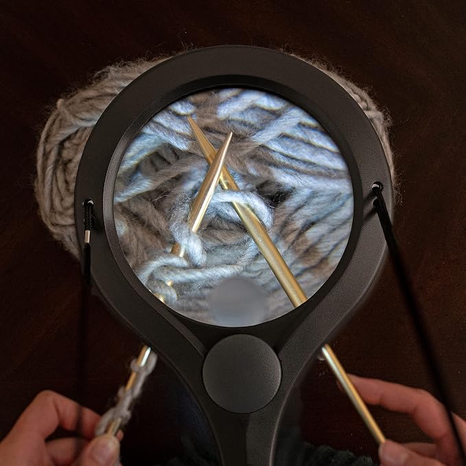 Carson® LumiCraft LED Lighted Hands-Free 2x Magnifier with 4x Spot Lens & Neck Cord (LC-15)