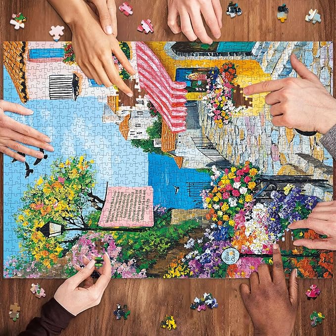 Puzzles for Adults 1000 Pieces,Charming Coastal Path Jigsaw Puzzle with 1:1 HD Poster, Perfect Interlocking No Dust, Stress Relief Ideal Gift for Family Games