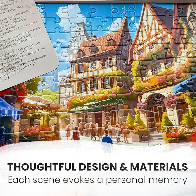 QUOKKA 100 Pieces Dementia Puzzles for Elderly - 3SET Large Piece Puzzles for Seniors - 9 Memory Flashcards with Facts I 25 Discussion Prompts per Puzzle - Alzheimer's Activities Products for Elderly