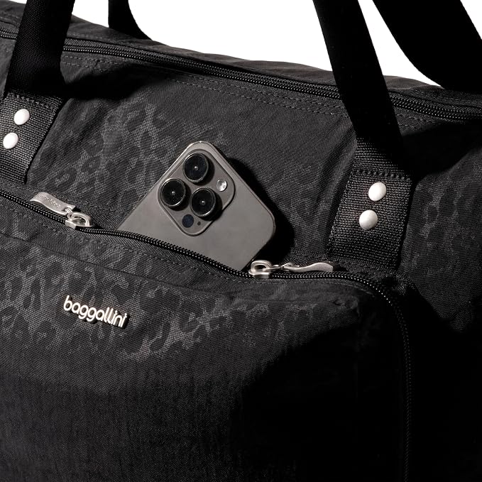 Baggallini Carryall Expandable Lightweight Travel Tote 22" Packable Folding Compact Nylon Washable Weekender w/Luggage Sleeve