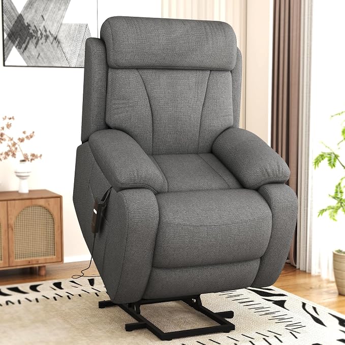 Power Lift Recliner Chair for Elderly with Remote Control - Heavy Duty 330 lbs Snowflake Velvet Fabric, Compact Electric Lift Chair for Seniors Small Spaces Living Room Bedroom