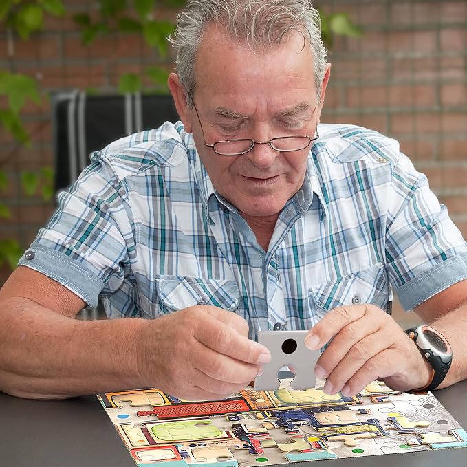 Keeping Busy Broadcasting Dementia Puzzles Activities for Seniors | Alzheimer Products for Elderly Patients | Fun Memory Game Toy & Cognitive Brain for Senior Citizens w/Memory Loss or Alzheimers 35PC