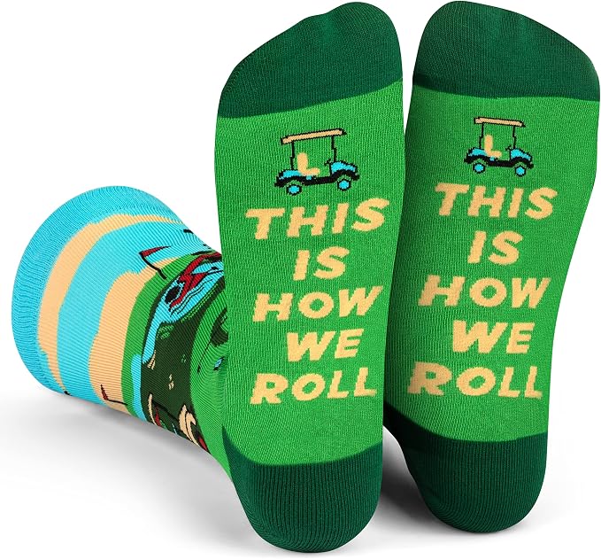 Lavley Funny Golf Socks - Fun gift for golfers - Unisex one size fits most - Great for birthdays or stocking stuffers