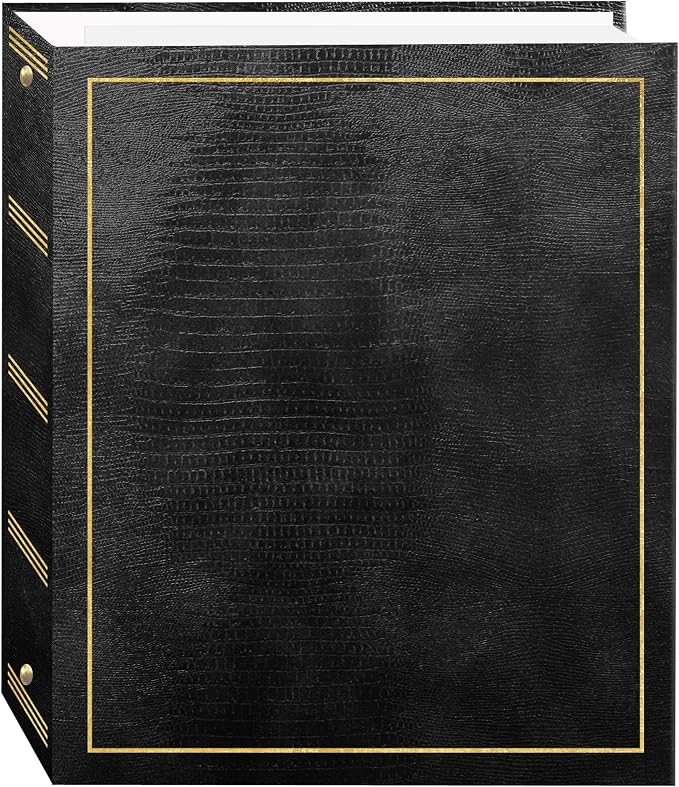 Magnetic Self-Stick 3-Ring Photo Album 100 Pages (50 Sheets), Black