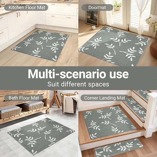 Non-Slip Landing Mat for Wooden Steps Indoor,Carpet Stair Treads | 30"x 30" Peel and Stick Soft Stair Rugs for Pets, Non Skid Wood Staircase Step Treads Reusable,Stair Protectors, Grey