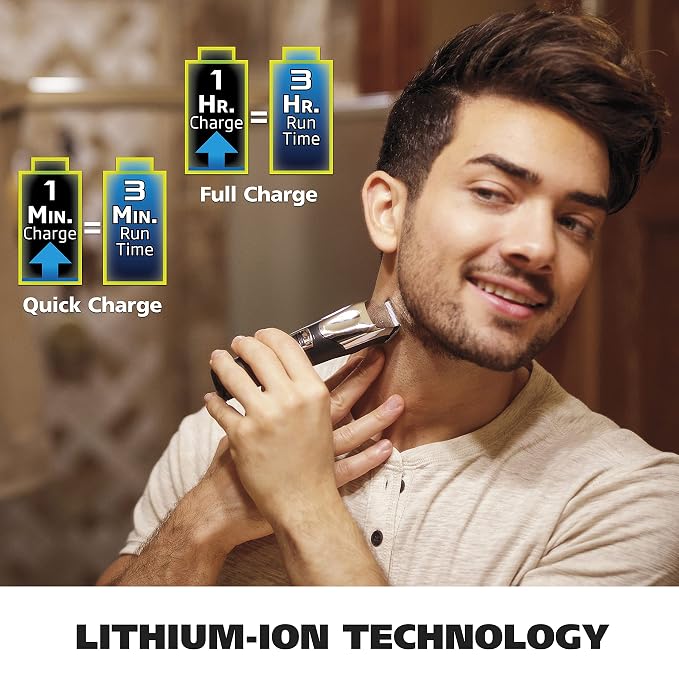 Wahl USA Rechargeable Lithium Ion All in One Beard Trimmer for Men | Hair Trimmer For Beard Grooming, Detailing Edges, Ear & Nose Hair Clean Ups, Multi-Attachment Head Trimmer – Model 9854-600B