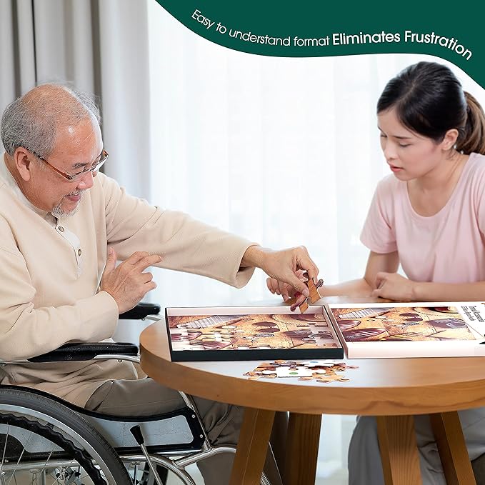 Keeping Busy Large Piece Puzzles for Seniors Travel 35 Piece Puzzles for Dementia Patients | Color Coded Templates Dementia Activities for Seniors Alzheimers Products for Elderly Alzheimers Activities