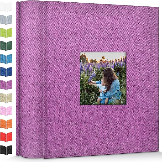 Artfeel Photo Album 4x6 with 1000 Pockets,Slip-in Picture Albums,Linen Cover Memory Book with Front Window,White Page Vertical Photo Book for Wedding,Family,Anniversare,Baby,Vacation