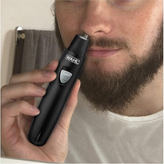 Wahl Groomsman Rechargeable Precision Trimmer for Hygienic Grooming | Precision Trimming For Eyebrows, Necklines, Nose, Ears & Other Detailing, Rinsable Interchangeable Heads – Model 3023284