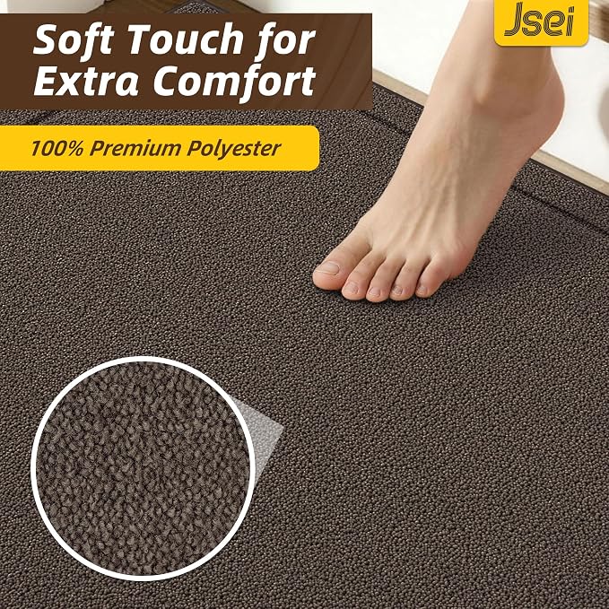 JSEI Non-Slip Stair Landing Rug Mat, 1-Pack 30" X 30", Light Brown | Edging Stair Treads Corner Indoor Stair Runners for Wooden Steps for Kids and Dogs, 100% Polyester, TPE Backing