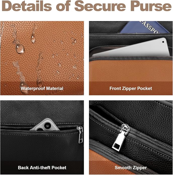 Anti-Theft Crossbody Purse for Women Travel Shoulder Bag