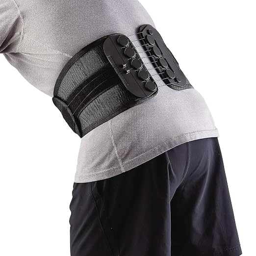 CURAD Performance Series Back Support Designed for Active Seniors 50+, Large Easy to Grip Tabs & Loops for Easier Application, Helps with Moderate to Lower Back Pain