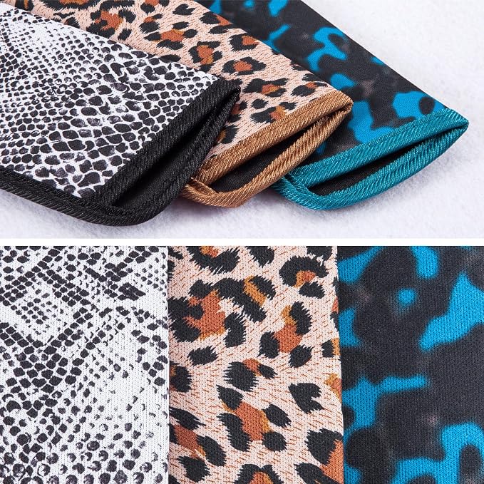 TRIUMPH VISION Reading Glasses Pouch Eyeglass Sleeve Soft Case Slim 3 Pack | Alternative to Bulky Case Lightweight，Neoprene Lined Padded Protect Optical lens Slip in, Cute Pattern Portable for Daily Use