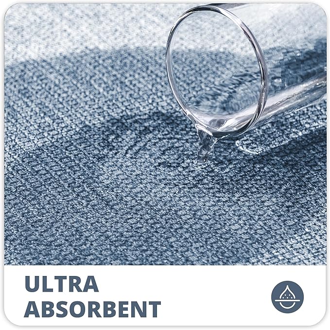 Bath Mat,Ultra Thin Bathroom Runner Rugs,Large Bath Mats for Bathroom,Quick Dry,Non-Slip,Machine Washable,Low Pile,Bath Rug,Shower Outside,Sink,Home Decor Accessories.Blue,3'x5'(36x60inch)