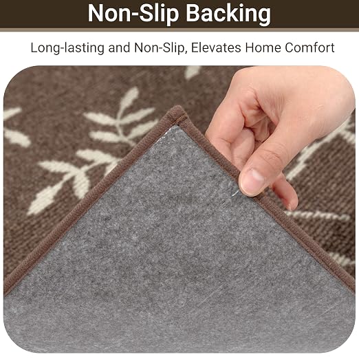 Non-Slip Landing Mat for Wooden Steps Indoor,Carpet Stair Treads | 30"x 30" Peel and Stick Soft Stair Rugs for Pets, Non Skid Wood Staircase Step Treads Reusable,Stair Protectors, Brown