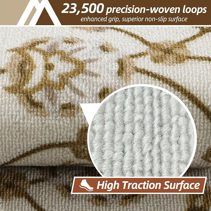 COSY HOMEER Stair Treads for Wooden Steps Non Slip Washable 8" X 30" 15pcs | Self Adhesive,Peel and Stick,Soft Carpet Stair Treads for Kids,Elder,Pet,Residue Free,Reusable Stair Runner,Multi-Surface Use