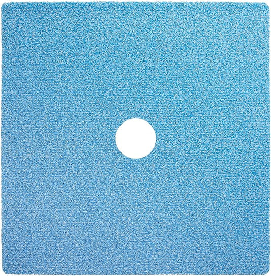Enkosi Loofah Shower Mat with Drain Hole – Cushioned Anti-Slip Square Bath Mat for Showers, and Bathroom Floors – Textured PVC, Non Slip Safety Pad for Walk-in Stalls and Wet Areas (27x27 Aqua Blue)