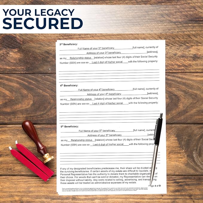 Zastic! 2026 3 Pack Last Will and Testament Kit: Blank Legal Last Will Testament Forms, Do It Yourself Legal Will Maker Templates - End of Life Planning Kit - 3 Blank Forms, Guide, & Envelopes