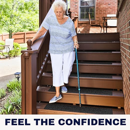 Outdoor Stair Treads Non Slip – 30" x 8" – 12-Pack Waterproof 80-Grit Grip Strips for Wooden Steps – Anti Slip & Anti Skid Step Treads – by STEPCORE
