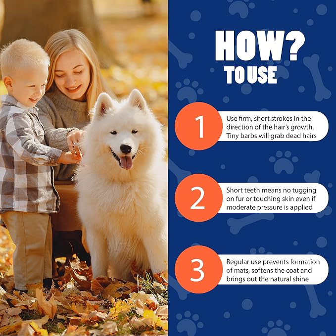 EquiGroomer 5-Inch Undercoat Deshedding Brush for Dogs & Cats, Blue | Best for dogs up to 100 lbs and cats of any size, short or long hair, stainless blade, no cutting or pulling