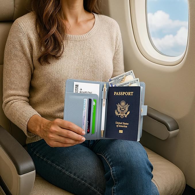 Beautiful Passport Holder for Travel – Cute Cover with Pen Holder to Keep Your Travel Documents Organized & Safe – Quality Passport Wallet for Women & Men and Great for Gifting