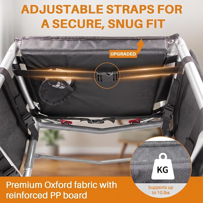 Walker Tray with Cup Holder with 2 Side Pockets, Tray for Folding Walkers, Food Tray, Walker Accessories, Tray Table for Standard Adult Walkers