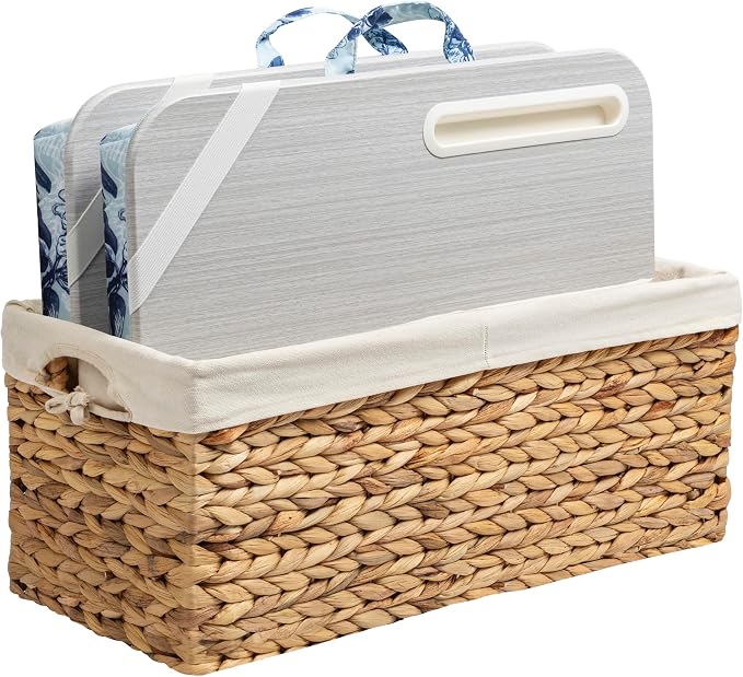 LAPGEAR Designer Lap Desk – Blue Blossoms, 2-Pack with Storage Basket