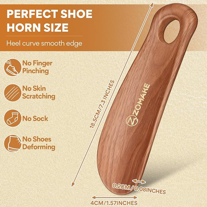 ZOMAKE Plastic Shoe Horn for Kids Men Women,Travel Small ShoeHorn Size,Portable Shoe Spoon Boot Horn Helper 7.3"