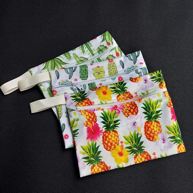 7PCS Pack Reusable Menstrual Pads Including 6PCS Cloth Sanitary Pads Mama Cloth Pad + 1PC Mini Wet Bag