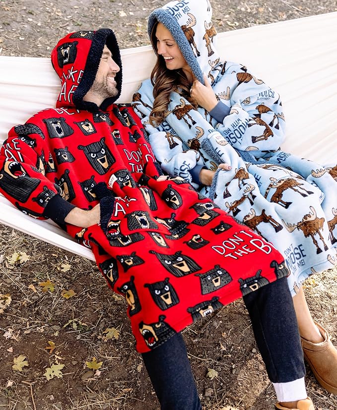 LazyOne Oversized Blanket Hoodie, Oversized Hoodies for Women and Men, One Size Fits All Wearable Blankets