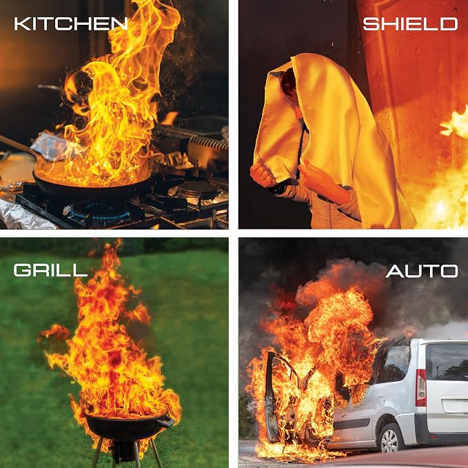 Fire Blanket 1080 Pack 40”x40” - Fire Blankets Emergency for Home and Kitchen - Emergency Blankets for Survival - Home House Safety Supplies kit Must Haves - Firemen Safety Gifts and Essential Stuff