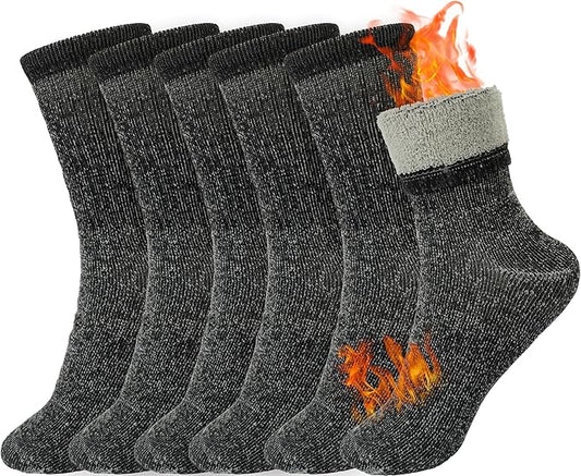 BomKinta Wool Hiking Socks Women - Merino Thick Warm Thermal Boot Socks - Winter Cozy Crew Sock Size 5-11
