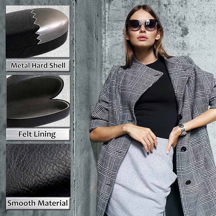 MyEyeglassCase - Large Sunglasses Case - Glasses Holder with Pouch & Cloth - Eyeglass Hard shell Medium - Extra Large frames
