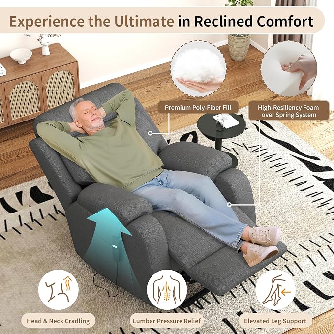 Power Lift Recliner Chair for Elderly with Remote Control - Heavy Duty 330 lbs Snowflake Velvet Fabric, Compact Electric Lift Chair for Seniors Small Spaces Living Room Bedroom