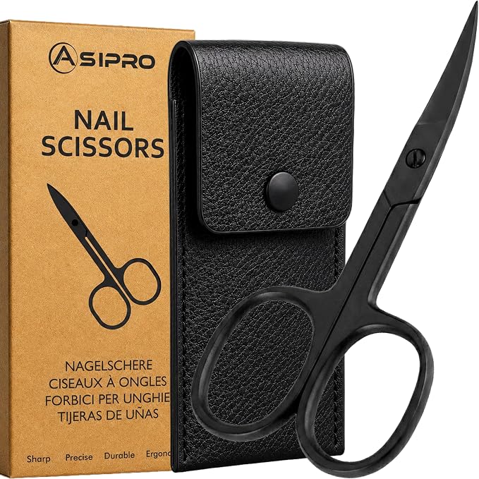 Nail Scissors for Women & Men with Pouch Manicure Gifts Scissors for Nails Toenail Scissors Adults Tijeras para Uñas Fingernail Scissor Toe Nail Scissors Curved