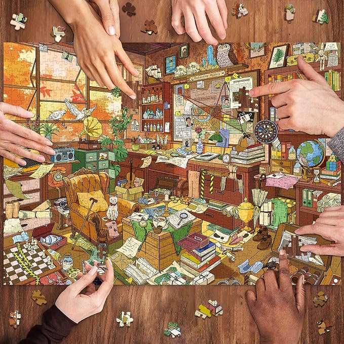 1000 Piece Jigsaw Puzzles for Adults,Detective Agency Puzzle with 1:1 HD Poster,Precise Interlocking,Letter Markings on Back,Dust-Free, Stress Relief & Ideal Family Game Gift