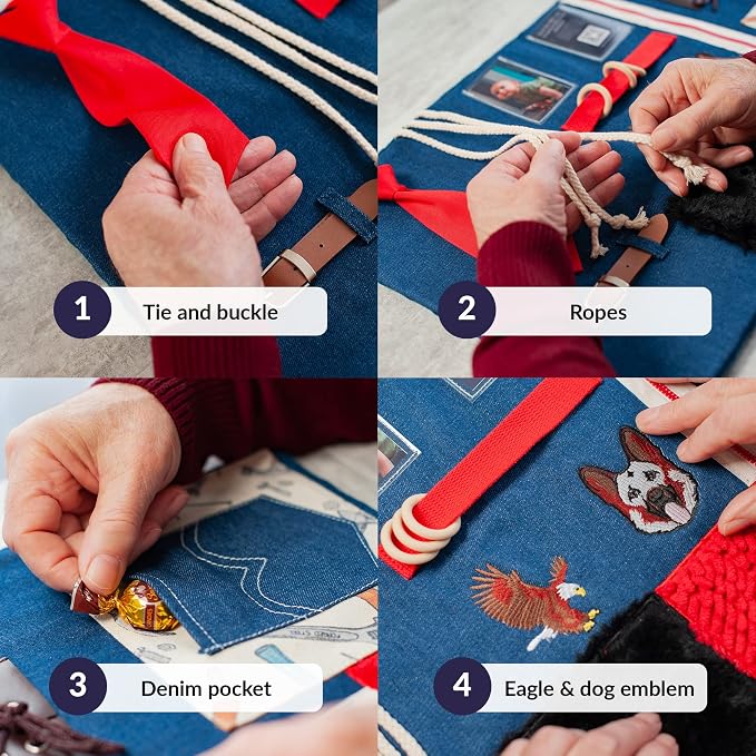 Fidget Blanket for Dementia | Calming & Comforting Activities for Seniors | Products for Elderly | Sensory | Helps with Alzheimer’s, Asperger’s, Autism, Anxiety
