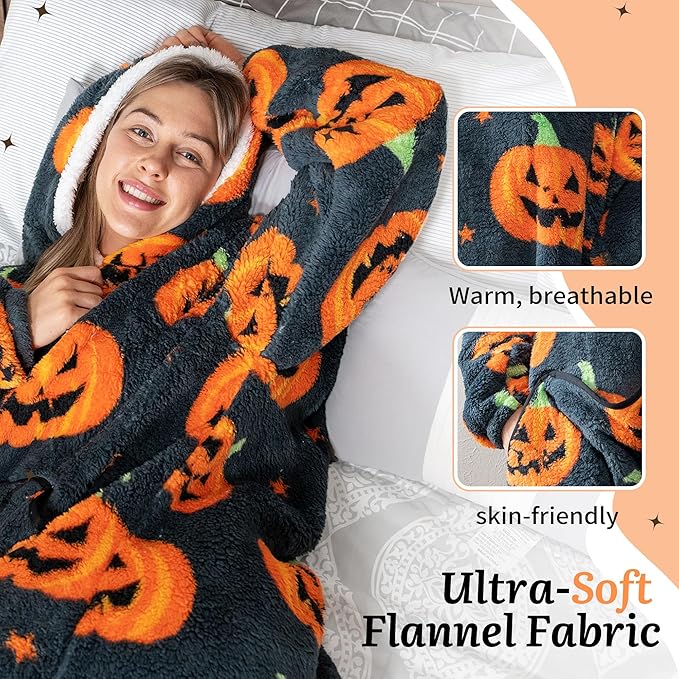 Blanket Hoodie, Long Hooded Blanket Sweatshirt as Birthday Gifts for Women Men, Long Wearable Blanket for Women Men.